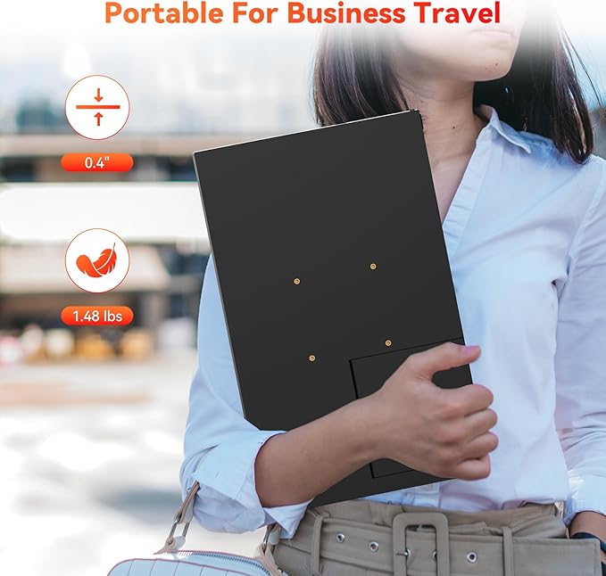 HotYeah Portable Monitor, 15.6-in 1080P FHD Laptop Monitor USB-C HDMI External Computer Display FreeSync IPS w/Kickstand, 2nd Screen for Laptop PC Mac Phone Tablet Switch PS5 Xbox