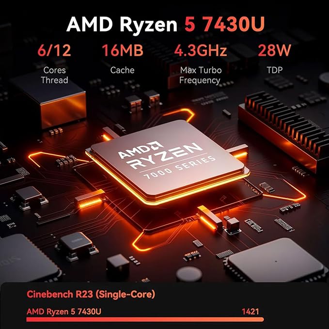 HP 17.3" Business Laptop, 17.3" HD+ Touchscreen, AMD Ryzen 5 7430U, 32GB RAM, 2TB PCIe SSD, Backlit Keyboard, Fingerprint Reader, Webcam, HDMI, Wi-Fi 6, Windows 11 Pro, Blue