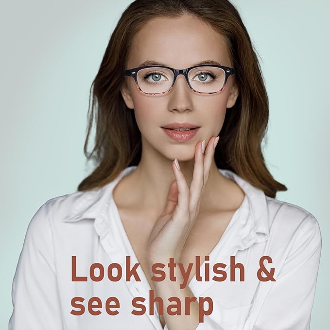 6 Pack Reading Glasses for Women Men Blue Light Blocking Spring Hinge Computer Readers, Anti Eyestrain/Glare