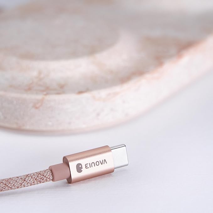 Einova Dual Classic Stone – Dual Wireless Charging Pad in Genuine Marble, Designed in Italy, Qi Certified, for Smartphones, Wireless Earbuds & More – Cream Marble