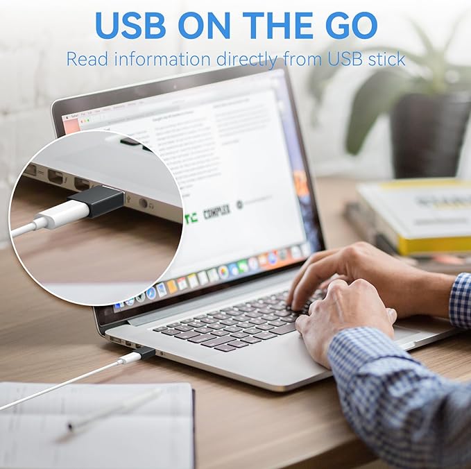 4-Pack USB C to USB Adapters, with 2 Type C Female to A Male Converters & 2 USB C Male to USB Female Connectors, Compatible with Apple Watch, iPhone 15 Pro Max 14 13 12, AirPods, Ultra 8 9 - Gray