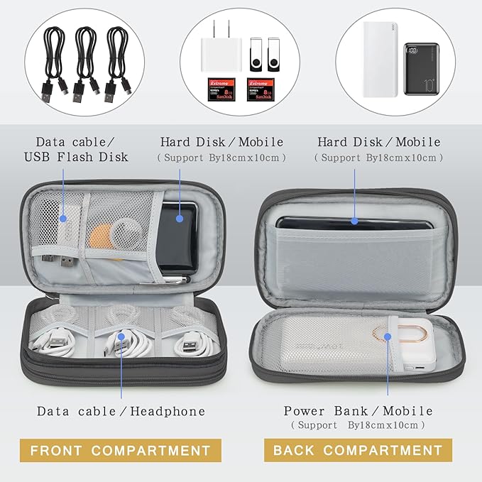 Skycase Pencil Bags with zipper - Double Layers Waterproof Pencil Case Small, Pencil Pouch Case Aesthetic for College Student Teen Adults, Travel Essentials, Electronics Organizer Travel Case, Grey