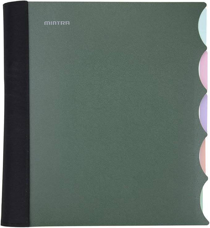 Mintra Office Durable PREMIUM Spiral Notebook (Green Olive, 5 Subject (8.5in x 11in))