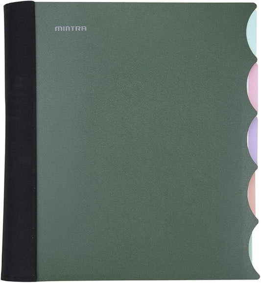 Mintra Office Durable PREMIUM Spiral Notebook (Green Olive, 5 Subject (8.5in x 11in))