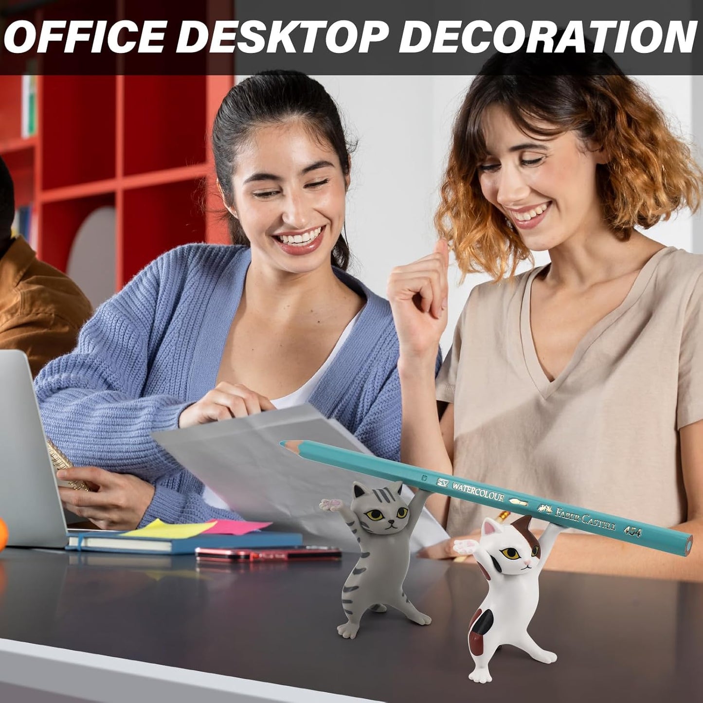 ATHAND Cute Gifts Desk Decor Funny Office Decor Cute Pen Holder Funny Office Desk Kawaii Dancing Cat (5 Cats Set)