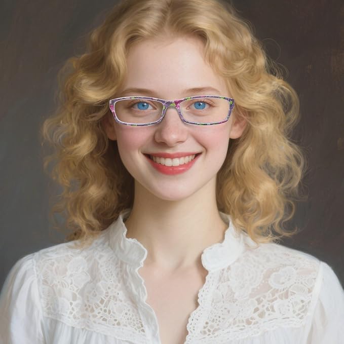 Henotin 6-Pack Reading Glasses Blue Light Blocking Anti Eyestrain Computer Reading Glasses for Women and Men Readers (Mix Color-B, 1.50, Diopters)