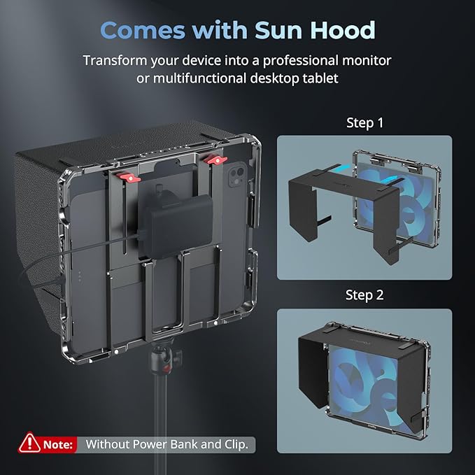 SMALLRIG Universal Metal Cage for iPad, Tripod Mount Adapter Monitor Fits for iPad Pro 12.9, Air, Mini and More, with 1/4"-20, 3/8"-16 Holes, Cold Shoe Mount - MD5059