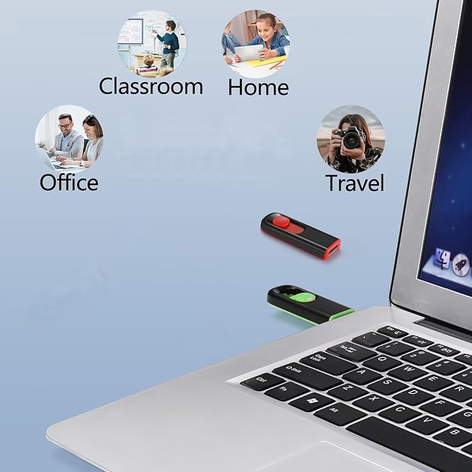 64GB USB Flash Drive, USB 2.0 Memory Stick Thumb Drive Pen Drives Jump Drive for Data Storage Black/Red