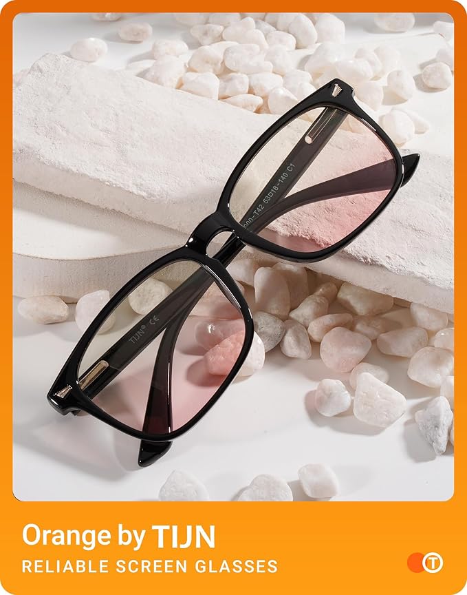 TIJN Blue Light Blocking Glasses for Women Men Clear Frame Square Nerd Eyeglasses Anti Blue Ray Computer Screen Glasses