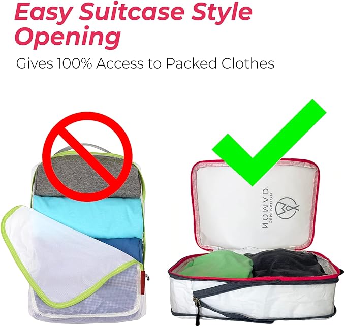 Generation Nomad Compression Packing Cubes for Travel | Best Compression Packing Cubes | Set of 2 BLACK