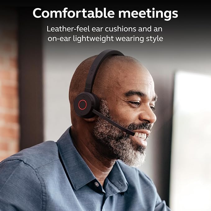Jabra Evolve 65 TE (Third Edition) Wireless Single-Ear Headphones - Noise-Canceling Mic, 16 hr Battery Life, Dual Connectivity, MS Teams Certified, Supports Other Platforms, Black