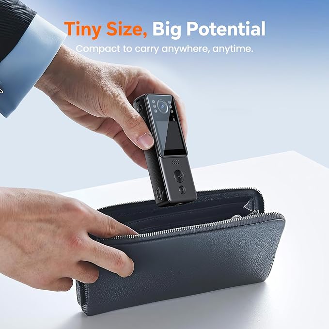 4K Body Camera with Audio, Z13 Compact Police Body Cam with 2 Batteries & Dock, 6 IR Night Vision, Bike Mount, Clip & Lanyard for Commuting, and Daily Recording(128G-4K with 2pcs Batteries)