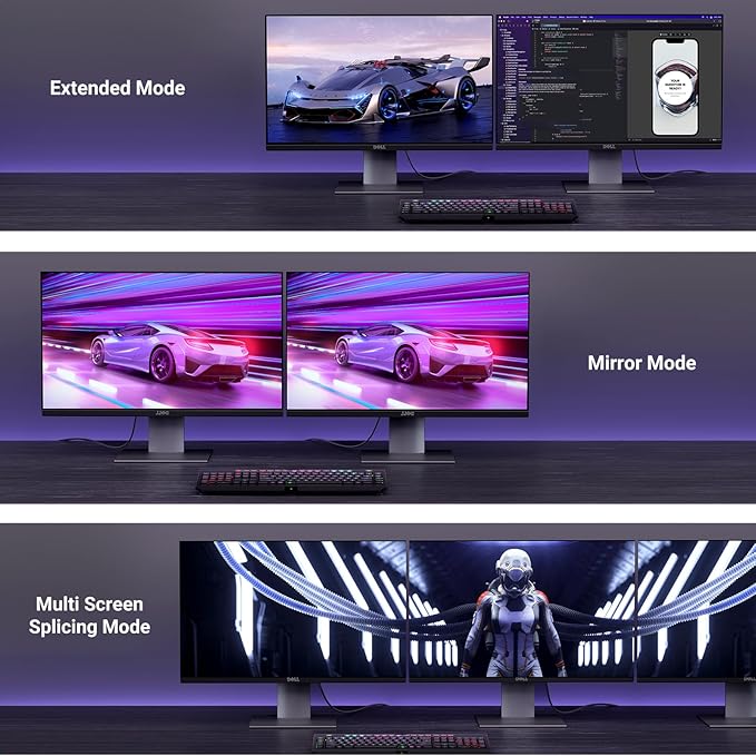 UGREEN DisplayPort Cable 2.1 DP2.0 40Gbps Support 16K@30Hz 8K@240Hz 4K@240Hz HDR, HDCP, DSC 1.2a, Braided Display Port Cable Cord Compatible FreeSync G-Sync Video Card Monitor, 10FT