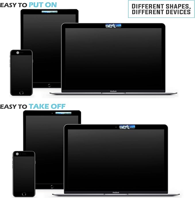 Webcam Covers - Laptop Webcam Cover - Tablet Webcam Covers - Smart TV & for Every Size Webcam on Any Device - Reusable/Multi-use – Protect Your Privacy with Gecko - Mountain
