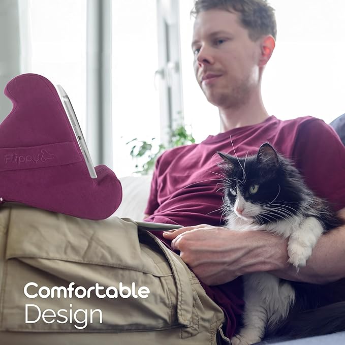 Flippy Tablet Pillow Stand - Cushion Tablet Stand & Holder, Bed Support for Lap and Desk, Compatible with Phone & Book Reading: Kindle, iPad Pro, iPhone & Samsung - Orchid You Not