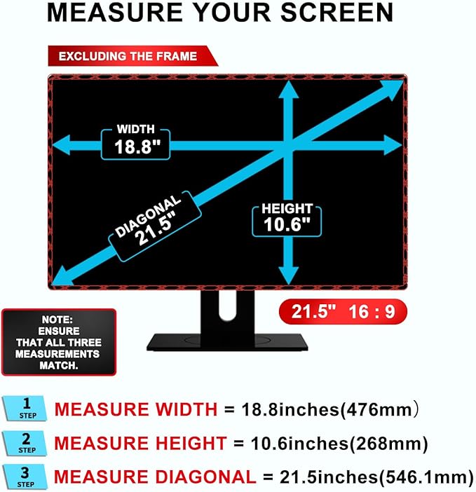 21.5 inch Computer Privacy Screen Filter - Suitable for 16:9 Aspect Ratio Widescreen Monitor - Blue Light Filter - Anti-Glare & Anti-Scratch Protector Film (21.5" Widescreen (16:9))
