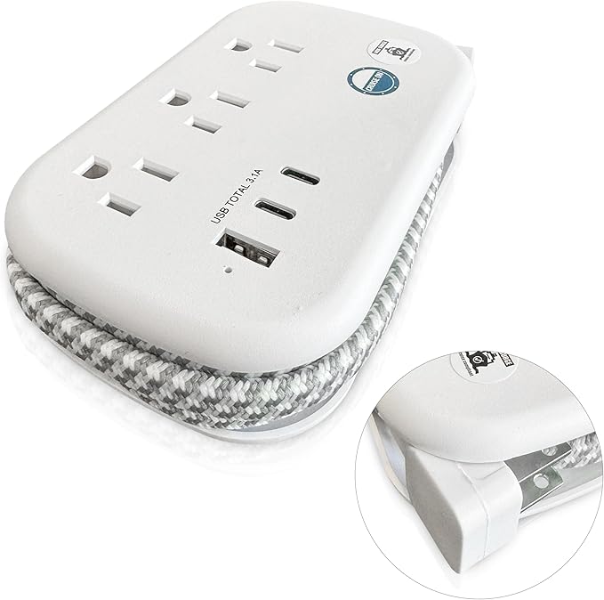 Cruise Approved Power Strip Non Surge Protector - 3.3 ft Wrapped Travel Extension Cord, 2 USB-C, 1 USB, 3 AC Outlet, Cruise Ship Essentials for Carnival, Princess & Major Lines 2025 & 2026