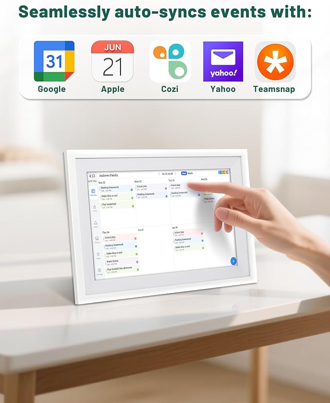 Digital Wall Calendar with Touchscreen, 10 inch Smart Calendar, Electronic Calendar for Family, WiFi Family digital calendar Chore Chart, Wall Planner, WiFi Digital Picture Frame