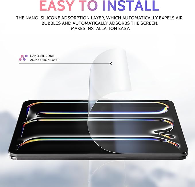 2 Pack Like Paper Screen Protector for iPad Pro 11 Inch 5th (2024, M4), Matte Anti Glare PET Film/Blue Light Filter Eye Protection Cover/Drawing & Writing Feel Like on Paper