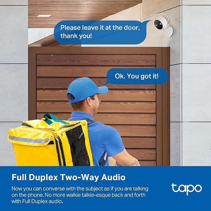 Tapo by TP-Link 2K QHD Security Camera Indoor/Outdoor, 2024 PCMag Editor's Choice, Color Night Vision, Free Person/Pet/Vehicle Detection, Baby Monitor, Local/Cloud Storage, IP66, Dual-Spotlight(C120)