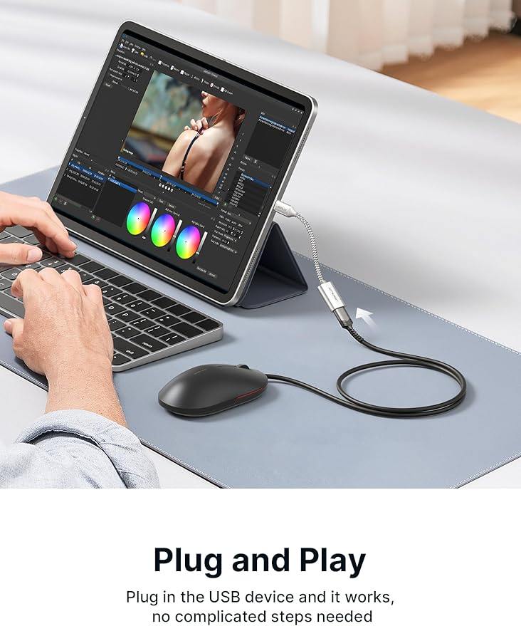 JSAUX USB C to USB Adapter [2 Pack], USB Type C Male to USB 3.0 Female OTG Cable Thunderbolt3 to USB Adapter Compatible with MacBook Pro/Air 2019 2018 2017, Galaxy S23 S23+ Ultra Note 10 S9 S8-Silver