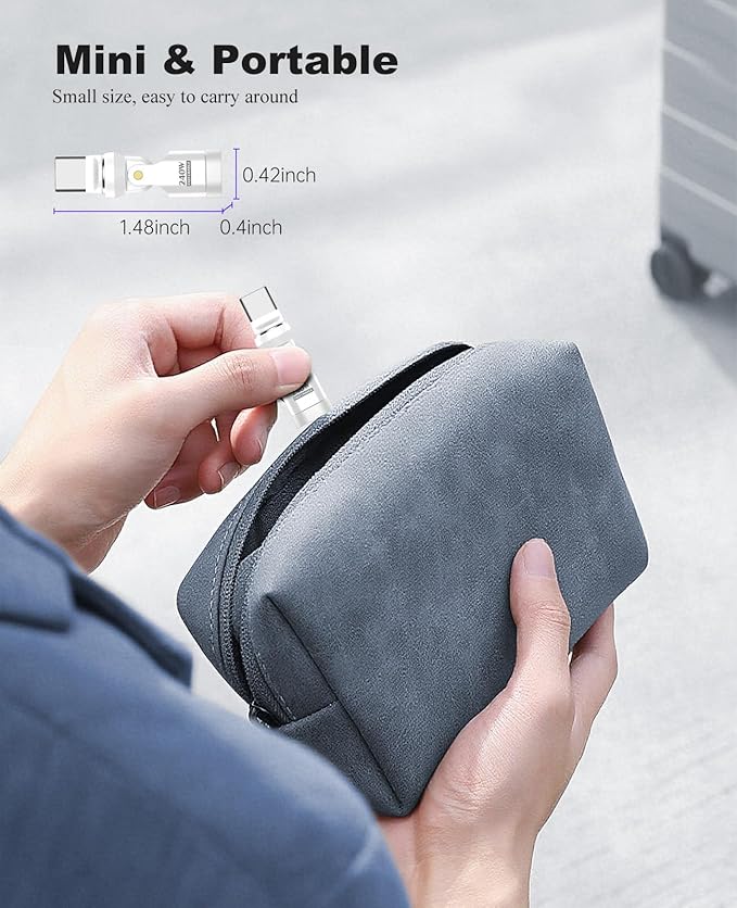 TiMOVO USB C Magnetic Adapter, (2 Pack) PD 240W Charging, Data Transfer, Right Angle C to C Adapter Extender for iPad/iPhone, White