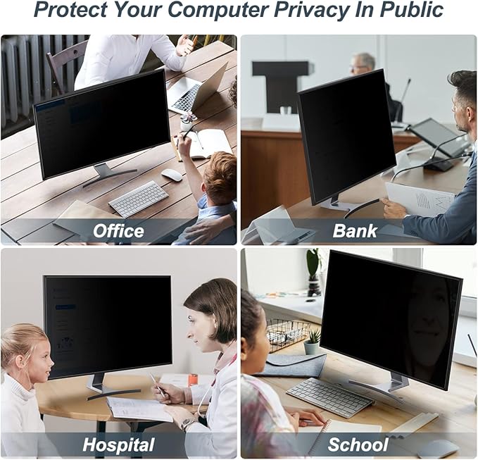 [2-Pack] 21.5 Inch Privacy Screen for Monitor Computer Screen Privacy Filter for 16:9 Widescreen Monitor Desktop PC Monitor Privacy Film Monitor Privacy Shield and Anti-Glare Protector