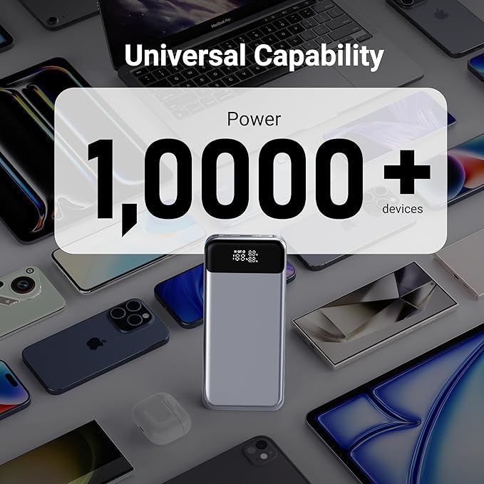 280W Power Bank, 24,000mAh 3-Port Laptop Portable Charger(88.8Wh), Digital Display, Compatible with MacBook Pro/Air, iPhone 16/15/14/13 Series, Vision Pro, Samsung, SteamDeck, Dell, AirPods, Tablet