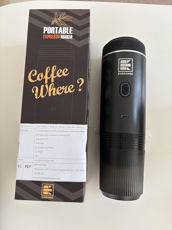 Portable Electric Espresso Machine, Travel Coffee Maker Brewer Compatible with Ground Coffee & NS Capsules (Black with LCD Screen)