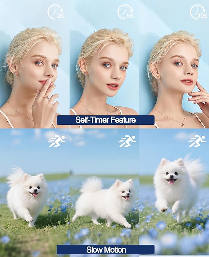 FLATIC Digital Camera with WiFi, 5K 64MP Cameras for Photography with 180° Flip Screen for YouTube, 18X Zoom Autofoucs Vlogging Camera with 64GB Card, Wide & Macro Lens, 2 Batteries, Card Reader