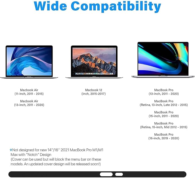 Magnetic Camera Cover for Laptop - Compatible with MacBook Models Before 2020 (No Notch), Black - Ultra-Thin 0.01-Inch Webcam Slider with Ambient Light Sensor Access