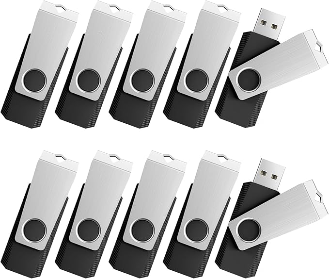 TOPESEL 16GB Flash Drive 10 Pack USB Flash Drives, USB2.0 Storage Flash Drive Swivel Design, Jump Drive Pen Drive Zip Drive Memory Stick with Indicator