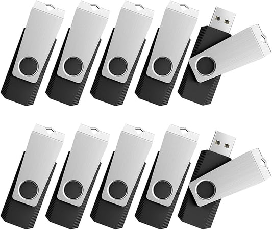 TOPESEL 16GB Flash Drive 10 Pack USB Flash Drives, USB2.0 Storage Flash Drive Swivel Design, Jump Drive Pen Drive Zip Drive Memory Stick with Indicator