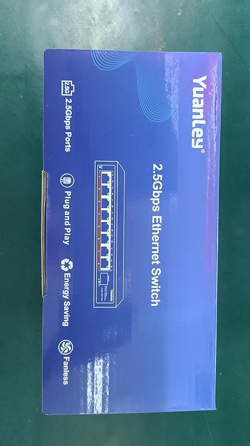 8 Port 2.5G Unmanaged Desktop Ethernet Switch with 10G SFP, 8 x 2.5G Base-T Ports, 60Gbps Switching Capacity, Compatible with 100/1000/2500Mbps, Metal Fanless, YuanLey 2.5Gbe Network Switch Wall Mount