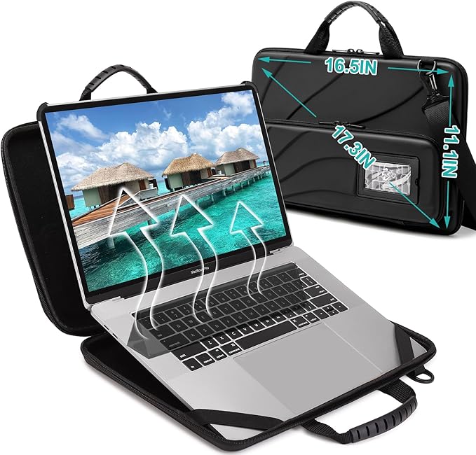 BUG 17.3 Inch Laptop Case Hard Shell, Protective Laptop Carrying Case with Stand for Heat Dissipation