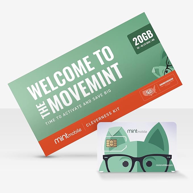 $25/mo. Mint Mobile Phone Plan with 20GB of 5G-4G LTE Data + Unlimited Talk & Text for 3 Months (3-in-1 SIM Card)