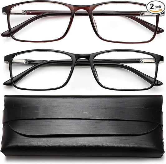 Professional Reading Glasses for Men/Women, Blue Light Blocking Computer Readers with Spring Hinges for Glare and UV Protection