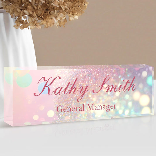 Custom Name Plate for Desk | Personalized Desk Name Plate | Personalized Boss Employee Appreciation Gifts | Acrylic Name Plate Office Desk Accessories