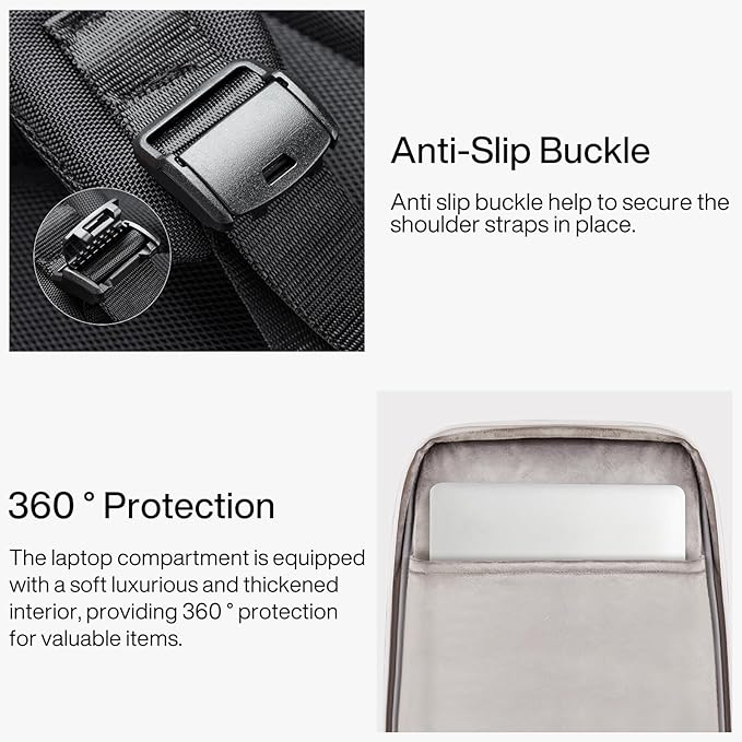 Hanke Expandable Travel Backpack 16 Inch, Full-Open Laptop Backpack Fits 15.6 Inch, Carry On Personal Item Bag with Luggage Strap, Business Work Backpack for Women Men, Black