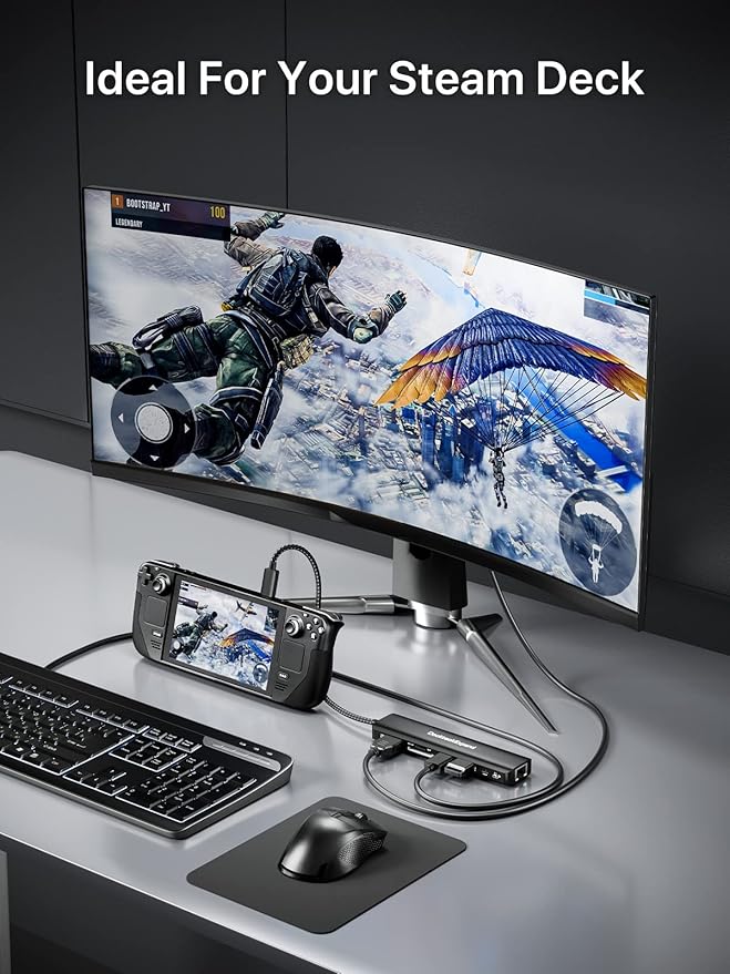 USB C Hub Multiport Adapter, DockteckExpand USB C Dongle 7 in 1 with 4K 60Hz HDMI Port, 1Gbps Ethernet, 100W PD, 2 USB 3.0 Ports, SD/TF Card Reader for MacBook iPad HP Dell XPS and More