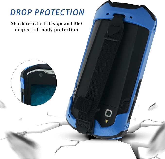 IYOUBOL Protective Cover Bumper Case Rugged Boot with Hand Strap for Zebra TC51 TC510K TC52 TC56 TC57 (Blue)
