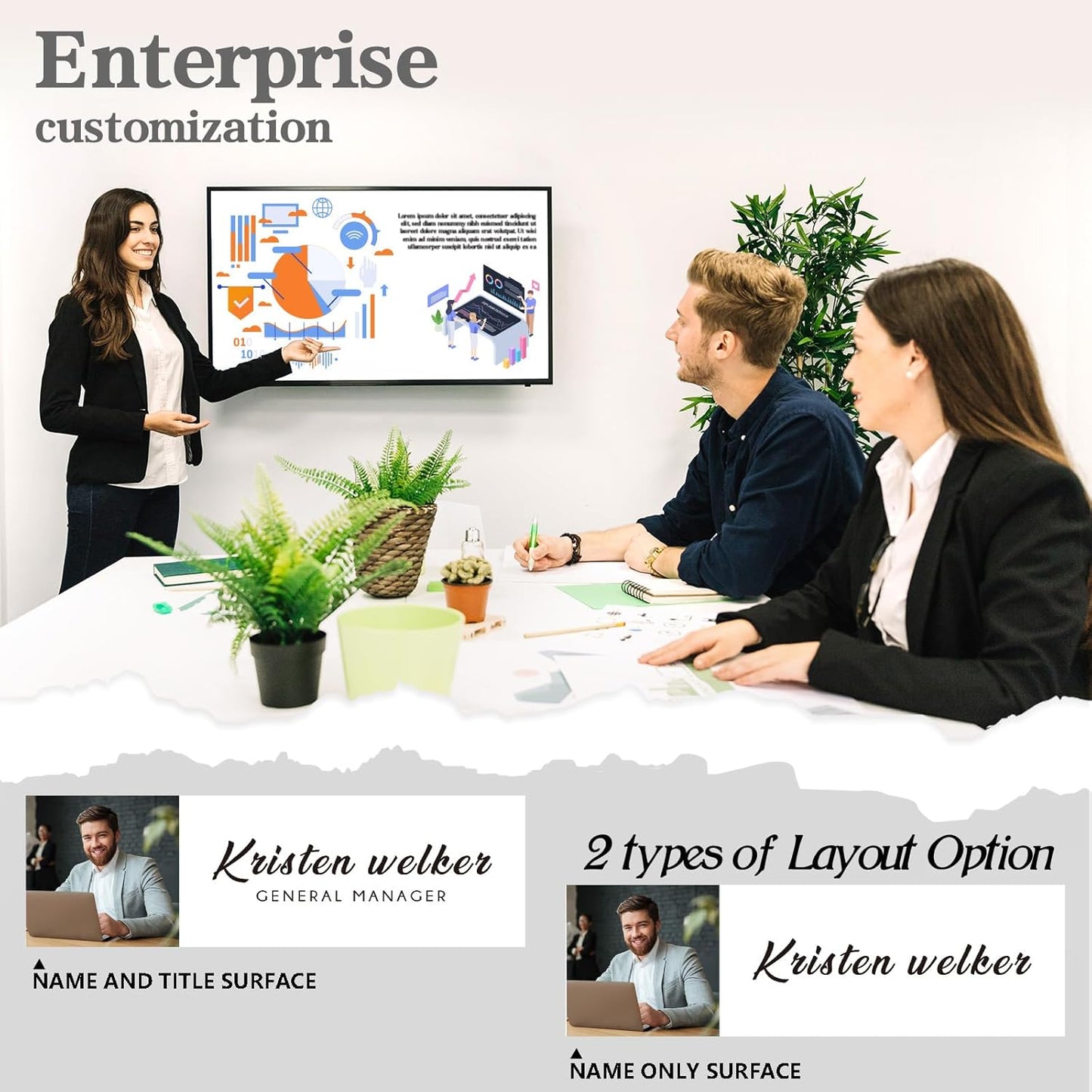 Personalized Name Plate for Desk - Custom Engraved Name Plates for Man - Boss Day Gifts for Boss - Acrylic Office Decor Appreciation Gifts for Teacher Nurse Coworker Social Worker (Colorful Photo)