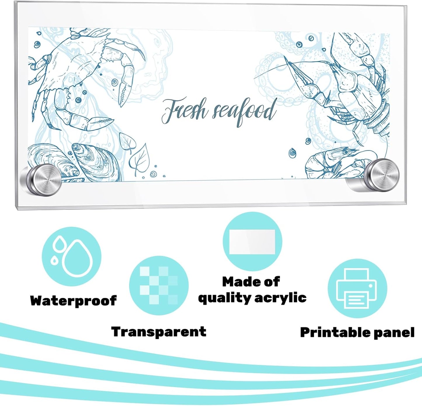 Demissle 12 Sets Clear Acrylic Wall Name Plate Holders Office Door Mount Name Plate Holder with Stainless Steel Standoff Screws for Office Home Store Restaurant (6 x 3 Inch)