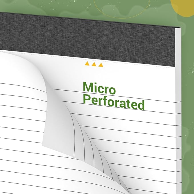 3 Pack Legal Pads 11 x 9.5 College Ruled White Paper Note Pad Narrow Ruled 30 Sheets Notepads Perforated Writing Pad Clear Print Horizontal Pads of Paper