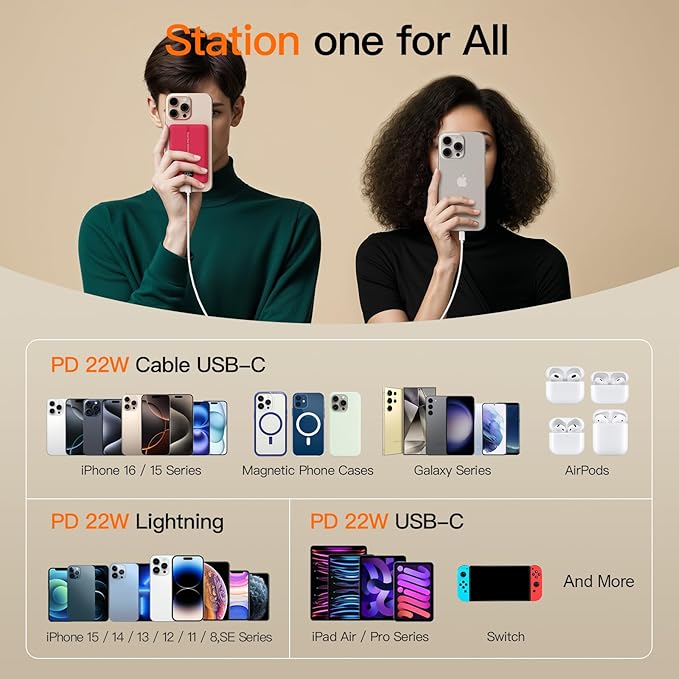 Magnetic Portable Charger, 16800mAh Wireless Power Bank, with 20W USB-C Fast Charging and LED Digital Display Magnetic Battery Pack, Compatible with iPhone 16/15/14/13/12 Full Series (2025)