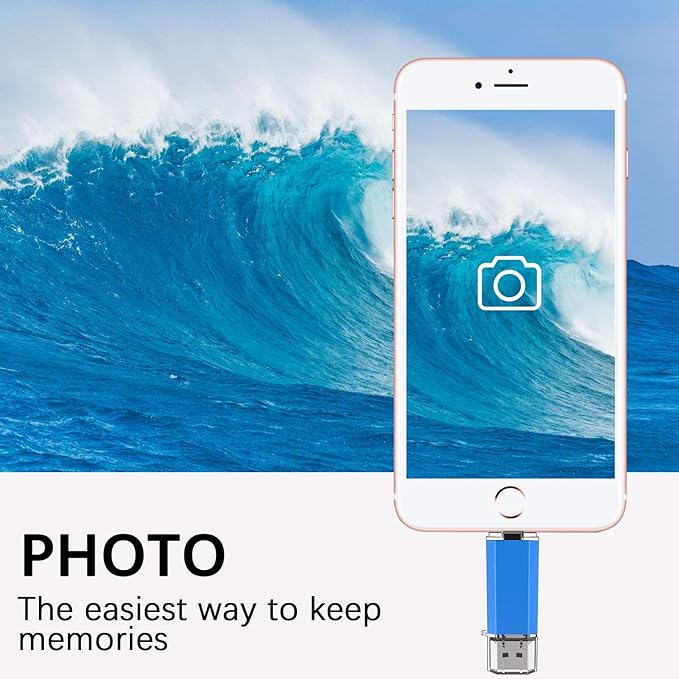 TOPESEL 128GB OTG Flash Drive USB C Thumb Drive USB 3.0 Type C Dual Memory Stick for USB-C Smartphones,Tablets & New MacBook Blue