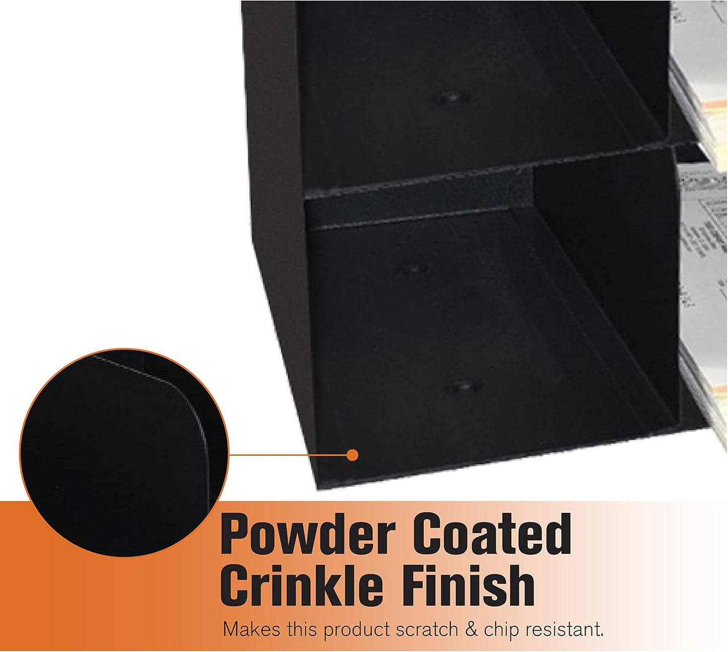 BankSupplies Check Sorter Organizer - 8 Pocket, 2-Tier Design - 4 Over 4-3 ¾” H x 16" W x 8" D - Scratch & Chip-Resistant Finish - Steel Construction - Pre-Drilled Holes - Document Organizer