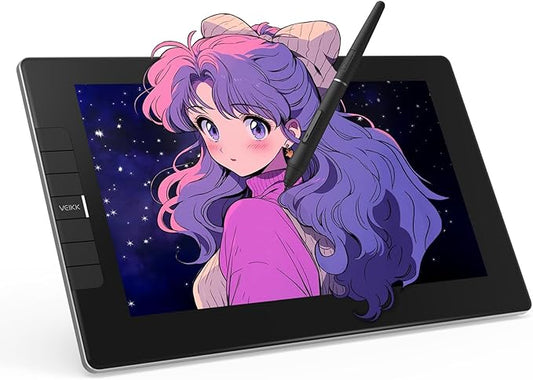 VEIKK VK1200 V2 Drawing Tablet with Screen,11.6-inch Full-Laminated Graphic Drawing Monitor,2 Battery-Free Pens with Tilt Function,6 Customizable Keys,Anti-Glare Glass(Must be Connected to PC to Work)