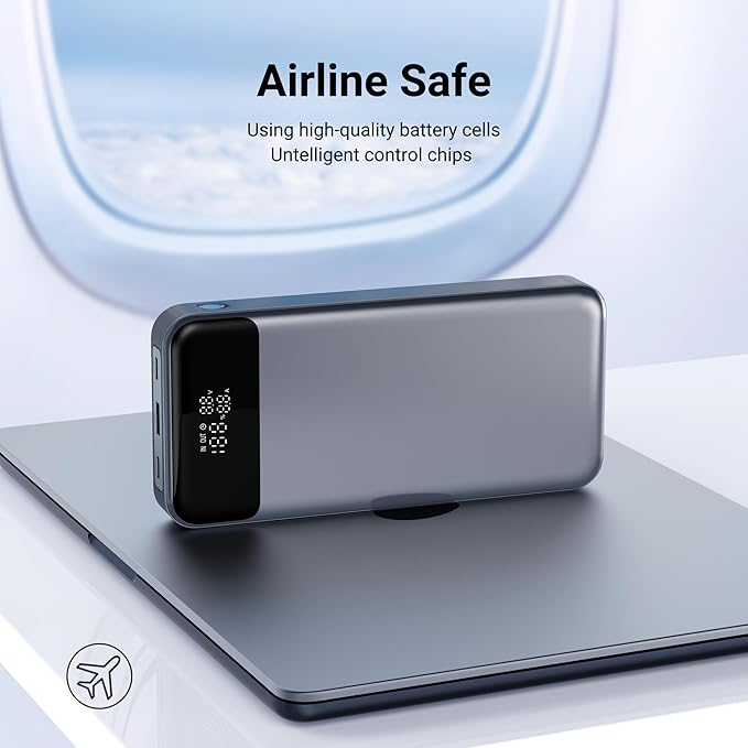 280W Power Bank, 24,000mAh 3-Port Laptop Portable Charger(88.8Wh), Digital Display, Compatible with MacBook Pro/Air, iPhone 16/15/14/13 Series, Vision Pro, Samsung, SteamDeck, Dell, AirPods, Tablet