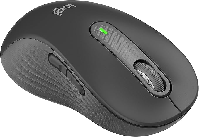 Logitech Left Handed Wireless Mouse Signature M650 L Full Size - 2 Year Battery, Silent Clicks, Customizable Buttons, Bluetooth, PC/Mac/Chromebook - Graphite, Large